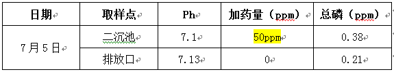 污水磷超標(biāo)的現(xiàn)場調(diào)試數(shù)據(jù)2